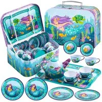 JOYIN Kinder-Küchenset JOYIN 15-teiliges Einhorn Wackelkäfer Teeservice Tin Teekanne Set