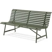 KHG Gartenbank aus Stahl Dunkel-Grün (pulverbeschichtete Parkbank im klassischen Design, für 2-3 Personen wetterfest 160x88x69 cm), Wetterfest, besonders stabil