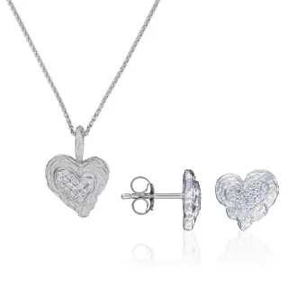 Orphelia 'Hazel' Damen 925 Sterling Silber Set: Kettenanhänger + Ohrringe - Silber SET-7082