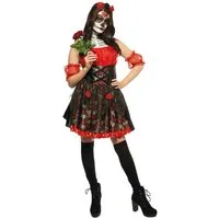 Rubie´s Kostüm Dia de los Muertos Kleid, Feiere den Tag der Toten in diesem eleganten Rosenkleid!