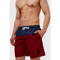 Indicode Badeshorts Herren Pruitt Schwimmshorts Männer elastischer Bund mit Kordelzug, Color-Block-Optik