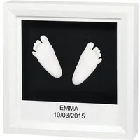 BABY ART Handabdruck-Set 3D Baby Hand & Fuß Gipsabdruck Fußabdruck Handabdruck, Komplettset 21x21x5 cm Schwarz Weiß mit Bilderrahmen