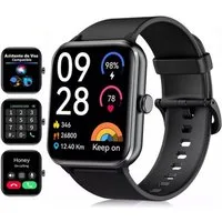 blackview Smartwatch Damen Herren mit 5 Tagen Akkulaufzeit,1,85" HD Touchscreen Smartwatch (1.85 Zoll, iOS/Android), mit Wechselband aus weichemSilikon und Ladekabel, KI-Sprachassistent, Herzfrequenz,SpO₂,Schlaf,100+ Sportmodi, 2 Armband