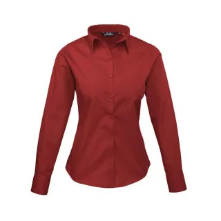 Premier - Bluse für Damen Langärmlig (Burgunderrot)