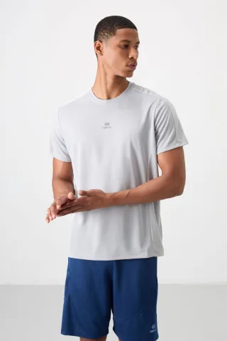 Herren Unifarben Rundhalsausschnitt Kurzarm T-Shirt