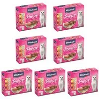 Vitakraft Katzenfutter Poesie DeliSauce, Multipack Fleisch, 7x 6 Beutel, Nassfutter für: Katzen