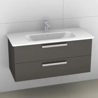 Artiqua 412 Waschtischunterschrank für Softmood T0559, Stahlgrau Metallic, 412-WU2L-I36-7141-88 412-WU2L-I36-7141-88
