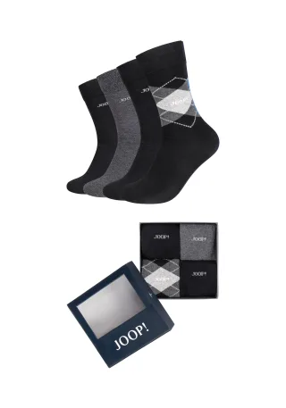 JOOP Socken "premium essentials" 4 Paar, 4 Paar tlg. mit elastischem Bund