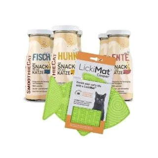 SmoothieCat Huhn 6x 150 ml + Lickimat Grün