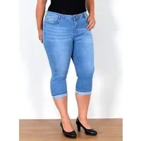 ESRA Caprijeans Capri Jeans Damen High Waist 3/4 Hose Stretch kurze Jeans Damen Sommer Damen Capri Jeans Stretch Jeans High Waist Damen 3/4 Jeans Kurz Damen