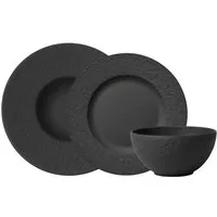 Villeroy & Boch Geschirr-Set Manufacture Rock (6-tlg), 2 Personen, Fine China-Porzellan, Made in Germany, Fine China Porzellan