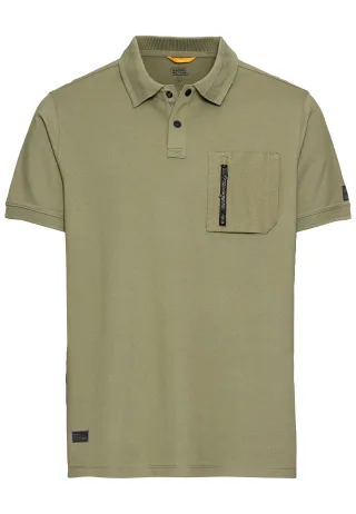 camel active - Kurzarm Poloshirt mit Cooling Effekt dusty khaki - Gr. - XL