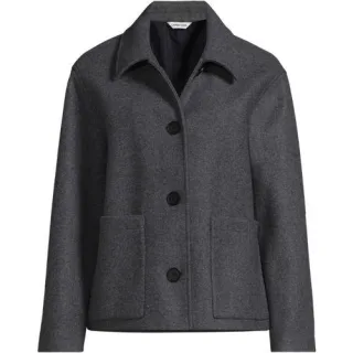 Hemdjacke Wool Touch, Damen,  Grau, Polyester, by Lands' End