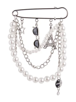 Marc Cain Sports - Brosche mit Perlen silver - Gr. - One Size