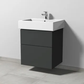 Sanipa 3way Waschtischunterbau zu Duravit Vero Waschtisch mit 2 Auszügen, Graphit-Matt SP7161B