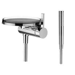 LAUFEN Brausearmatur mit Deko Disc (transparent) Kartell LAUFEN für SIMIBOX 1-Point mit Schlauch 180 H3313390041411