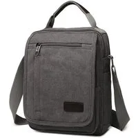 KONO Messenger Bag Langlebige Umhängetasche aus Canvas mit mehreren Taschen