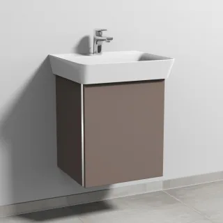 Sanipa 3way Waschtischunterbau zu Ideal Standard Connect Air Cube Waschtisch mit 1 Tür, Taupe-Matt BP6461T