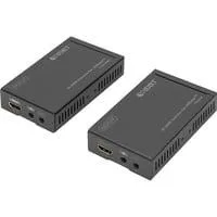 4K HDBaseT HDMI Extender Set, HDMI Verlängerung schwarz, 4K/30Hz, 70 m
