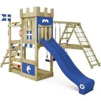 Wickey Spielturm DragonFlyer Stelzenhaus – Ritterburg mit Kletteranbau, Unvergessliche Erlebnisse für Kinder mit 10 Jahren Garantie*