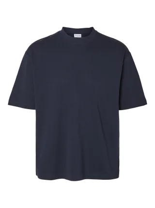 selected men - SLMLOOSEOSCAR SS O-NECK TEE NOOS Blau - Gr. - S