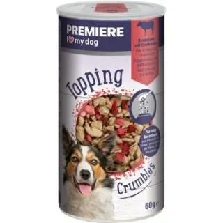 PREMIERE Topping Crumbles Rinderleber mit Cranberries 6x60 g