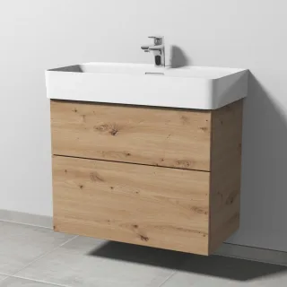 Sanipa 3way Waschtischunterbau zu Laufen VAL Waschtisch mit 2 Auszügen, Eiche Natural-Touch SM82385