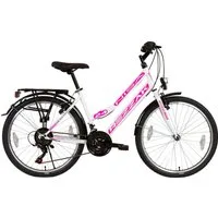 Rezzak Kinderfahrrad 24 Zoll Mädchen Fahrrad Kinder Fahrrad 21 Gang Shimano Weiss Pink, 21 Gang, Kettenschaltung