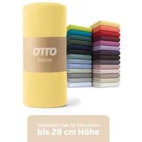 OTTO home Spannbettlaken BLACKBERRY in BASIC und PREMIUM Qualität, 100% Baumwolle, Jersey (110 g/m), Gummizug: rundum, (1 Stück), für hohe Matratzen bis 28 cm, Bettlaken, Spannbetttuch, pflegeleicht