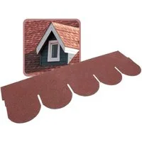 DAPRONA Dachschindeln Biberschwanz Dachschindeln, Rund 1m x 32cm, Rot, (20-St), Bitumenschindeln für Gartenhaus, Carport