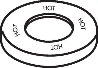 Hansgrohe Rosette Axor Citterio 4-Loch Wannenmischer warm chrom, 96771000 96771000