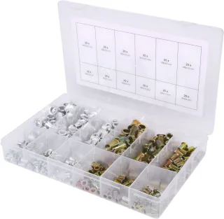 KS Tools Sortiment Gewindenieten, Stahl und Aluminium, M3x9mm-M10x21mm, 300-tlg - 970.0630