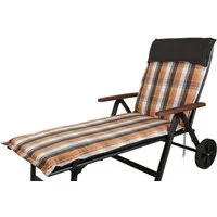 Sun Garden Liegenauflage Rollliege Georgia 90823-450 orange-weiß-anthrazit kariert 190x62x8 cm, (1 St), Halteband verstellbar mit Bindebändern Halteband Gummi