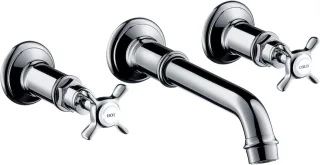 Hansgrohe 3-Loch Waschtischarmatur Axor Montreux Wand Fertigset chrom, 16532000 16532000