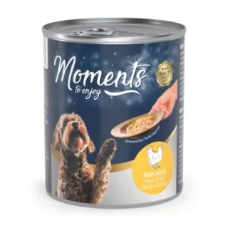 MOMENTS Nassfutter Hund, Adult, Huhn mit Ei 12x220 g