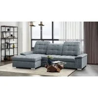WERK2 Ecksofa Carmen 264 cm breit L-Form Sofa Schlaffunktion Kopfstützen verstellbar, Schlafcouch mit Bettkasten, Eckcouch wahlw. mit Sitztiefenverstellung