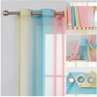 BTTO V&G Scheibengardine 1/2er Set Vorhang, Ösen Gardine Transparente Voile Fensterschal (1 St), Vorhang Farbverlauf