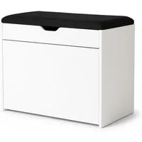 BOXIMO Schuhschrank Shoe cabinet with seating and pull-out shelves VAULT, 57 x 30 x 53 cm (Schuhschrank VAULT mit Sitzbank)