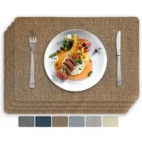 Vivi Idee Platzset Tischset Tischmatte Kunstleder, abwischbar wasserdicht Anti-Rutsch, Hitzebeständig beidseitig, 45 x 30 cm, 4er Set