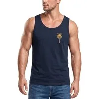 Neverless Tanktop Herren Tank-Top Sommer Shirt mit Brustlogo Palme Aufdruck Fashion mit Print