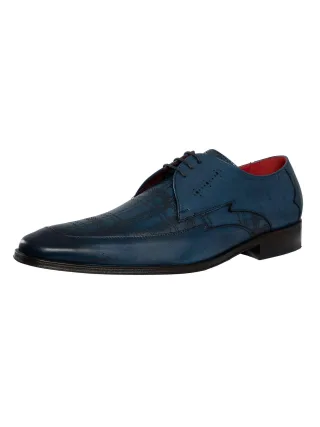 Jeffery West Leder-Brogue-Schuhe, Blau