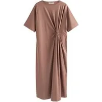 Next Midikleid Kurzärmeliges T-Shirt-Midikleid mit Twist (1-tlg)
