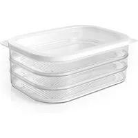 GOURMETmaxx Vorratsdose Aufschnittboxen Kühlschrank Wurst Käse Frischhaltedosen, Polypropylen, (1-tlg), mit Deckel 3 Lagen 3 x 550 ml