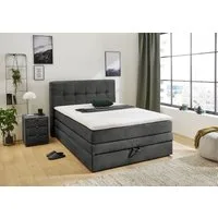 Jockenhöfer Gruppe Boxspringbett AMY mit Bettkasten, inkl. Bonnell- oder Taschenfederkernmatratze H2-H4, mit 6 cm Kaltschaum-Topper, Cord-Bezug, 120x200 und 140x200 cm