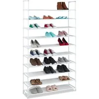 relaxdays Schuhregal Stoff für 50 Paar Schuhe, 1-tlg., weiß