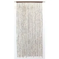 Dekoleidenschaft Türvorhang aus Bambus "Ring in Ring" 90x185 cm, Balkontür Insektenschutz Vorhang, Stangendurchzug, halbtransparent, Fadenvorhang, Bambusvorhang, Raumteiler