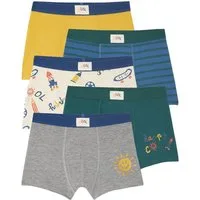 vertbaudet Boxershorts Bio-Kollektion: Jungen Stretch-Boxershorts COOL 5er-Pack