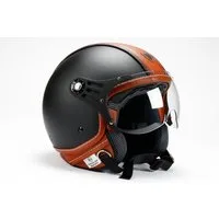 BNO Motorradhelm BNO Motorradhelm, Jethelm, Pilotenhelm, PL 26, Matt-Schwarz-Braun, sehr leicht, volle ECE Prüfung