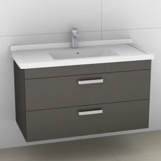 Artiqua 411 Waschtischunterschrank für Starck 3 030410 Stahlgrau Metallic, 411-WU2L-D07-7141-88 411-WU2L-D07-7141-88