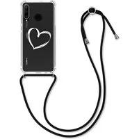 kwmobile Etui Hülle für Huawei P30 Lite, Silikon Handyhülle mit Kette - Handykette Handyband